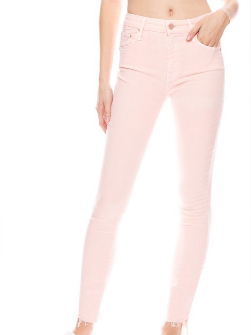 Mother Looker Ankle Step Fray Pink Lemonade 28
